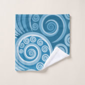 Joli ensemble de serviettes Blue Koru Fern Frond (Gant de toilette)