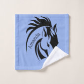 Joli ensemble de serviettes de bain design Cheval (Gant de toilette)