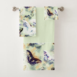 Joli ensemble de serviettes de bain design papillo