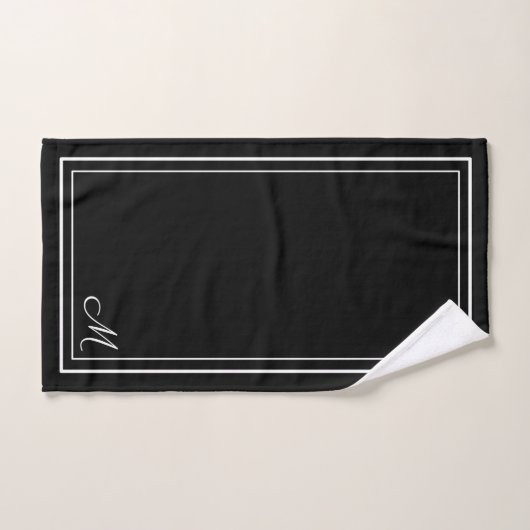 Joli ensemble de serviettes de bain Monogram noir  (Serviette à main)