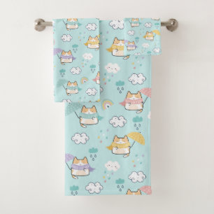 Joli ensemble de serviettes de bain Motif Rainy Da