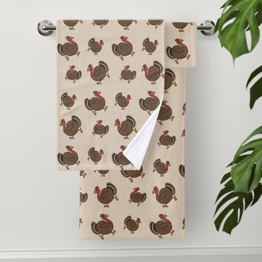 Joli ensemble de serviettes de bain Motif Thanksgi