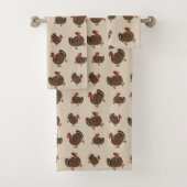 Joli ensemble de serviettes de bain Motif Thanksgi (En situation)