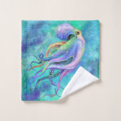 Joli ensemble de serviettes de bain octopus couleu (Gant de toilette)