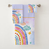 Joli ensemble de serviettes de bain personnalisées (En situation)