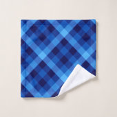 Joli Ensemble De Serviettes De Bain Plaid Bleu Océ (Gant de toilette)
