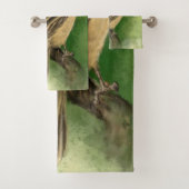 Joli ensemble de serviettes de bain pour oiseaux (En situation)