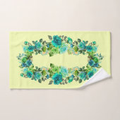 Joli Ensemble de serviettes Floral Aqua Lime Bleu  (Serviette à main)
