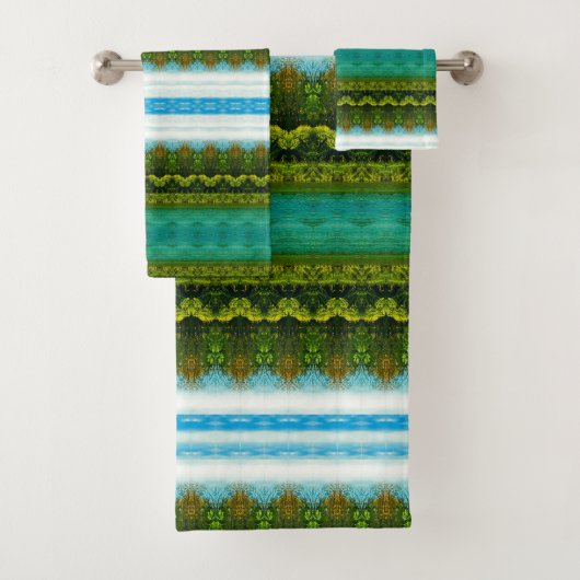 Joli ensemble de serviettes turquoise (En situation)