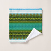 Joli ensemble de serviettes turquoise (Gant de toilette)