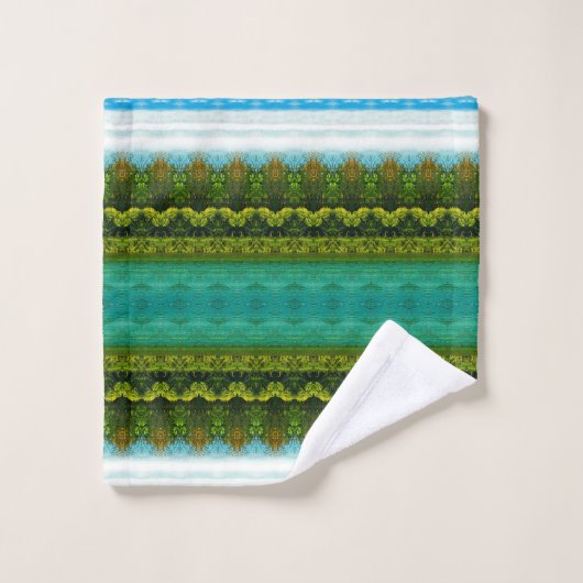 Joli ensemble de serviettes turquoise (Gant de toilette)