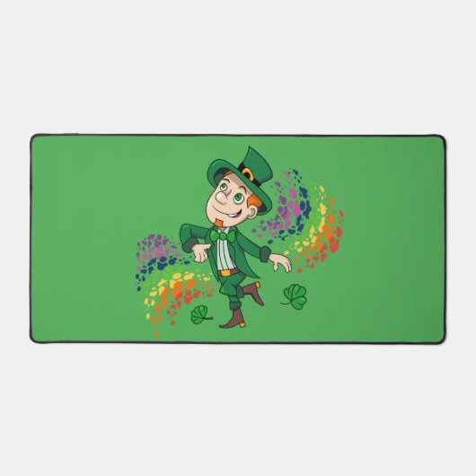 Joli et souriant dancing leprechaun, un arc-en-cie (Recto)