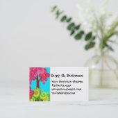 Joli été Amusants Fleurs roses Arbres Carte de vis (Debout devant)