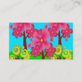 Joli été Amusants Fleurs roses Arbres Carte de vis (Dos)