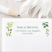 joli étiquette de adresse botanique fleuri (En situation)