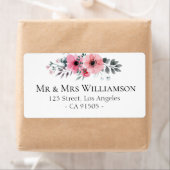 joli étiquette de adresse botanique fleuri (En situation)