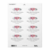 joli étiquette de adresse botanique fleuri (Feuille entière)