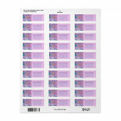 Joli Étiquette de adresse Fleurs Roses (Feuille entière)
