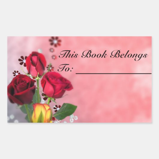 Joli Étiquette de livres Rose (Devant)