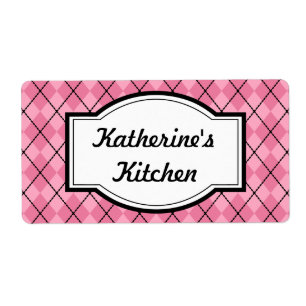 Joli Étiquettes de cuisine rose