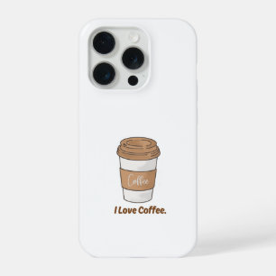 Joli étui de téléphone "J'adore le café" à emporte