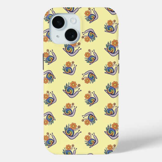 Joli étui pour iPhone Apple avec escargot arc-en-c (Verso)