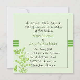Joli Faire-part de mariage Carré vert