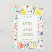 Joli Faire-part de mariage d'aquarelle florale (Devant / Derrière)