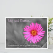 Joli Faire-part de mariage de fleurs roses (Debout devant)