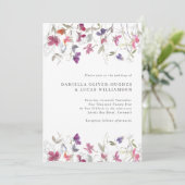 Joli Faire-part de mariage de pois doux pourpre (Debout devant)