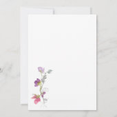 Joli Faire-part de mariage de pois doux pourpre (Dos)