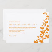 Joli Faire-part de mariage Feuille - Orange (Devant / Derrière)
