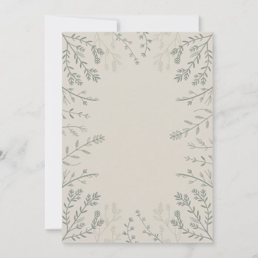 Joli Faire-part de mariage Fleur Élégant (Dos)