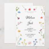 Joli Faire-part de mariage Floral (Devant / Derrière)