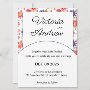 Joli Faire-part de mariage Floral