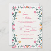 Joli Faire-part de mariage Floral Complet (Devant)