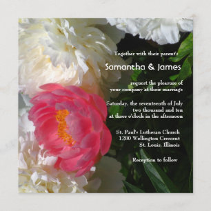 Joli Faire-part de mariage japonais Peony