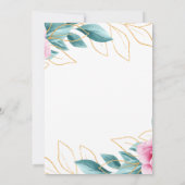 Joli Faire-part de mariage or rose floral (Dos)