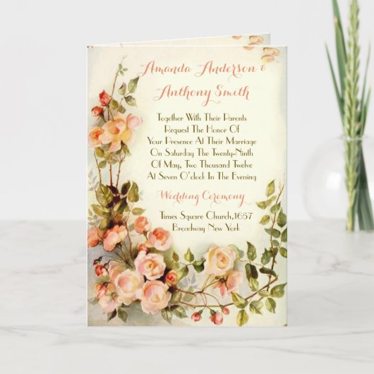 Joli Faire-part de mariage romantique Sceau et env (Devant)