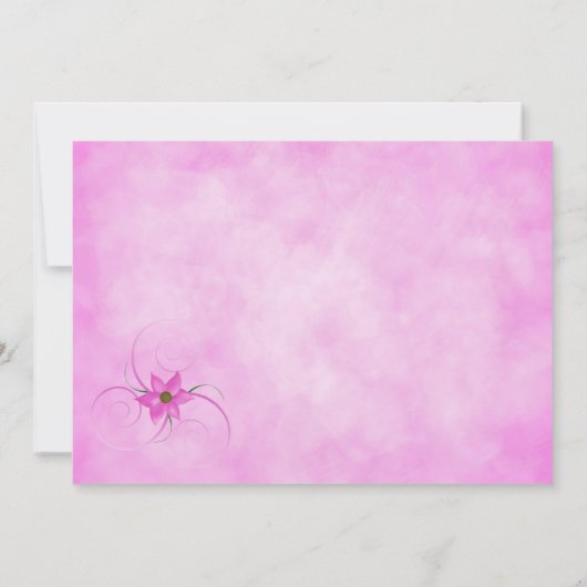 Joli Faire-part de mariage rose (Dos)