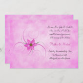 Joli Faire-part de mariage rose (Devant / Derrière)