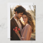 Joli Faire-part de mariage rose et noir floral (Dos)