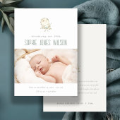 Joli Faire-part de naissance photo Pastel Oiseau