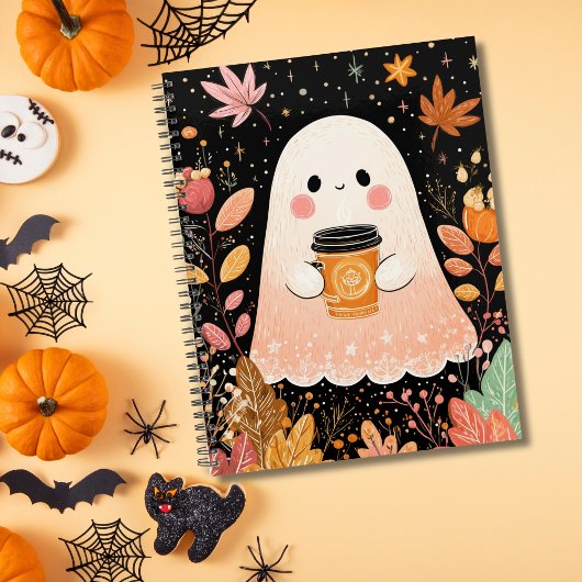 Joli Fantôme d'Automne avec Café à la Citrouille –
