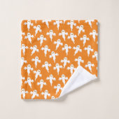 Joli fantôme d'Halloween orange (Gant de toilette)