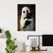 Joli fantôme étreignant une impression de chat noi (Bureau à domicile)