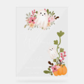 Joli fantôme fleuri citrouille baby shower d'accue (Recto)