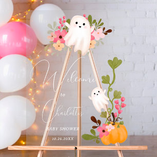 Joli fantôme fleuri citrouille baby shower d'accue