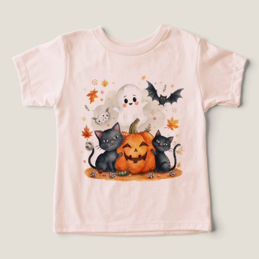 Joli fantôme rose d'automne Halloween (Design Recto)