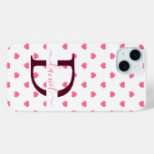 Joli fille Personnalisé Monogramme Coque de coeur  (Verso (horizontal))